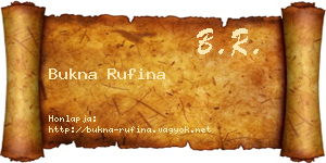 Bukna Rufina névjegykártya
